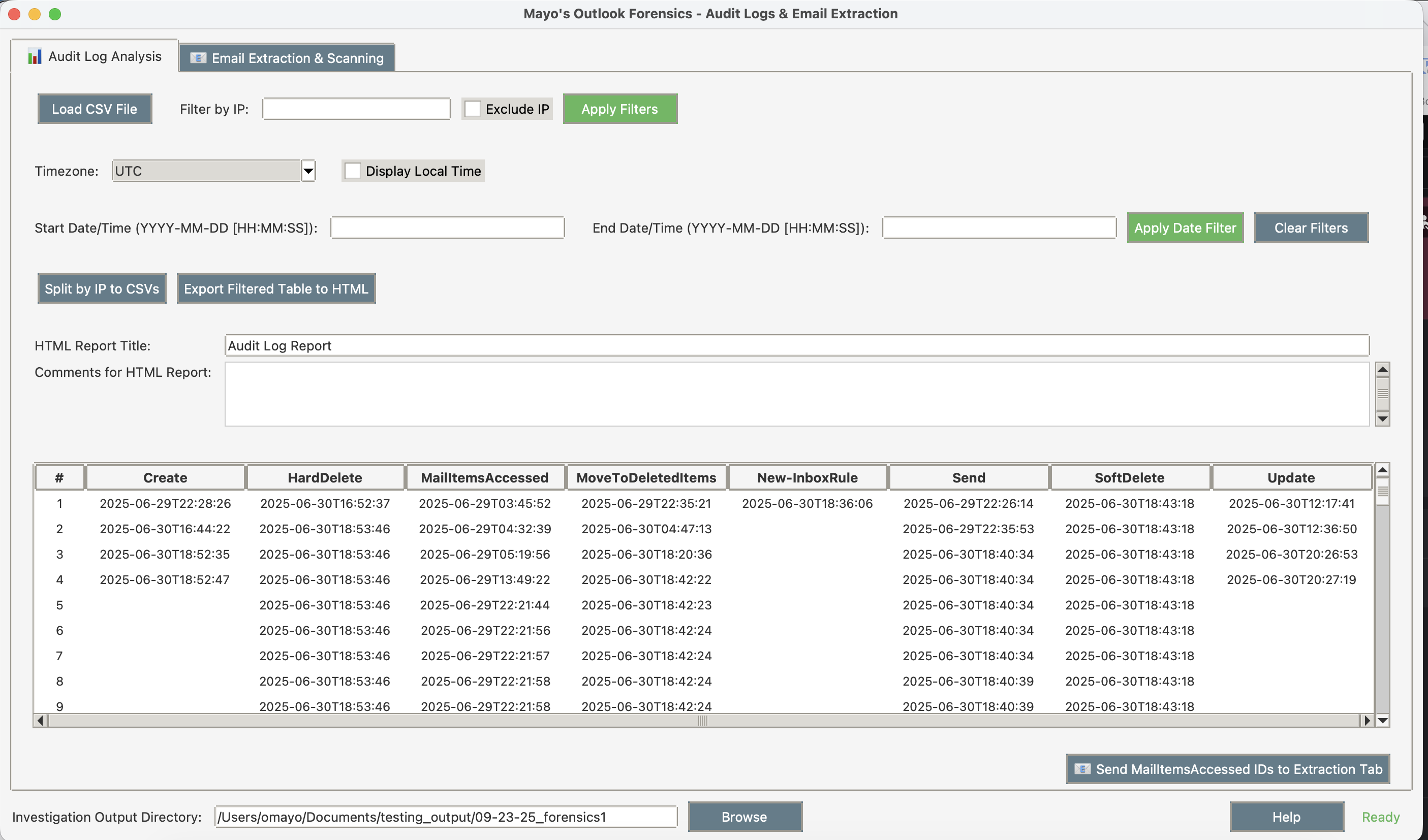 Audit Log Analysis Interface
